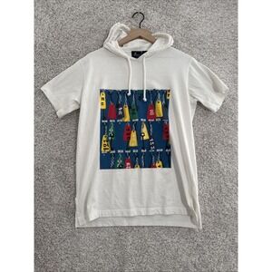 Vintage Lizsport Short Sleeve Hooded Pullover Shirt Boating Keys Colorful Small‎